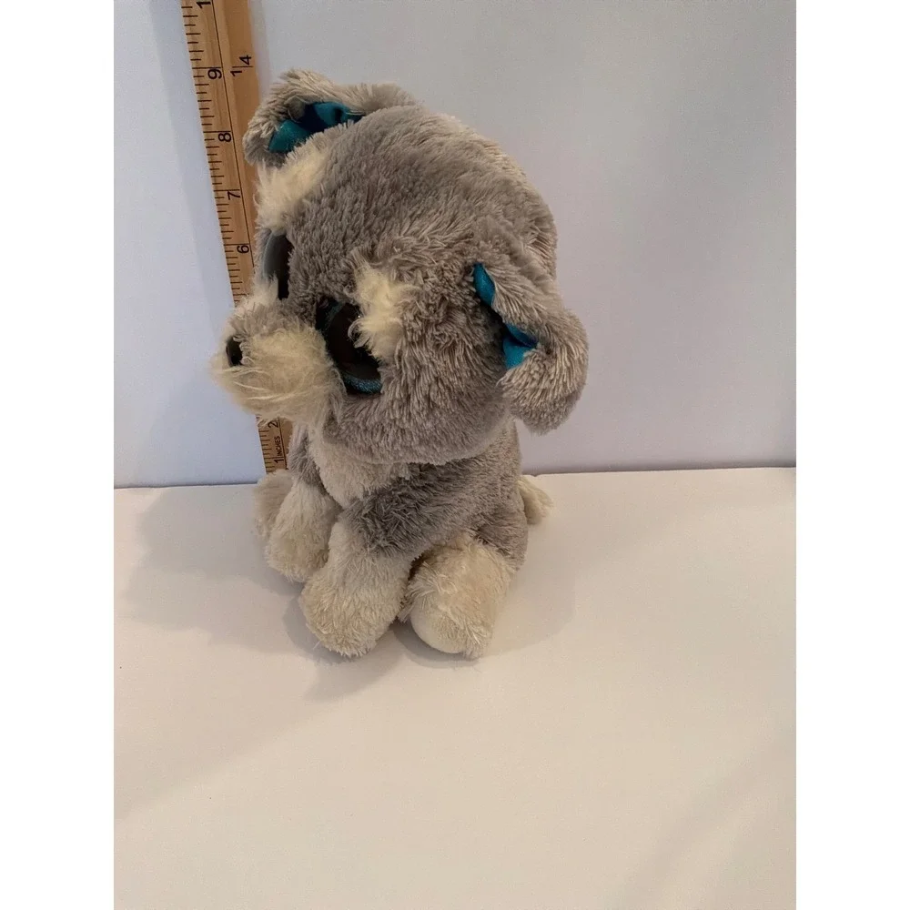 Ty Beanie Boos Whiskers‎ The Schnauzer Dog Plush Toy Large Eyes Sparkly Blue